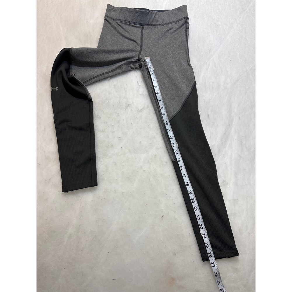 Under Armour Womens Compression Leggings Black Grey HeatGear Athletic Fitness Sm - Picture 3 of 12